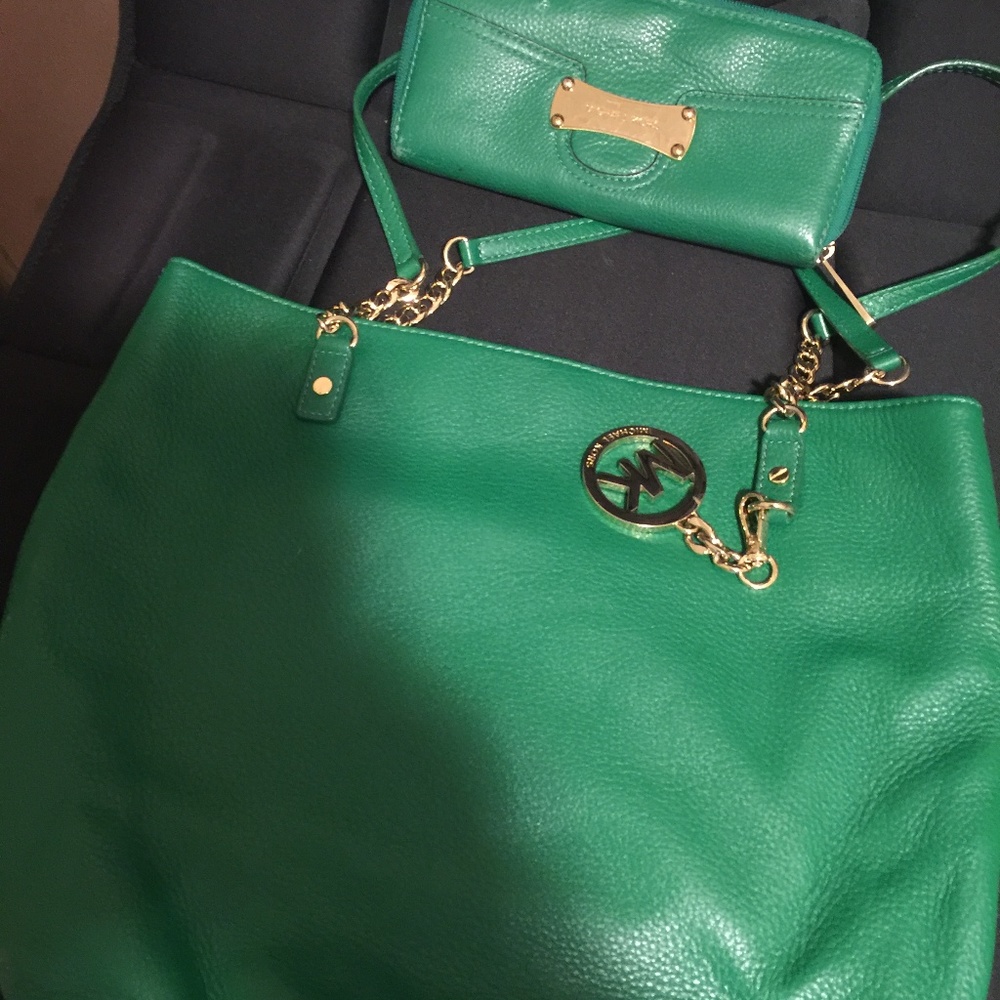 Green Michael Kors Handbag